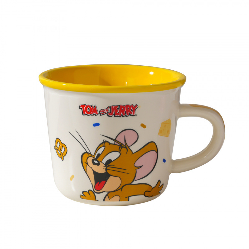 Gatos y ratones autorizados auténticos tazas de cerámica lindas tazas de agua de escala casera tazas de desayuno para niños