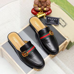 European Style Lazy Half Slippers Men's Genuine Leather Heelless Sandals Slip-On Closed-Toe Breathable Men's Casual Leather Shoes