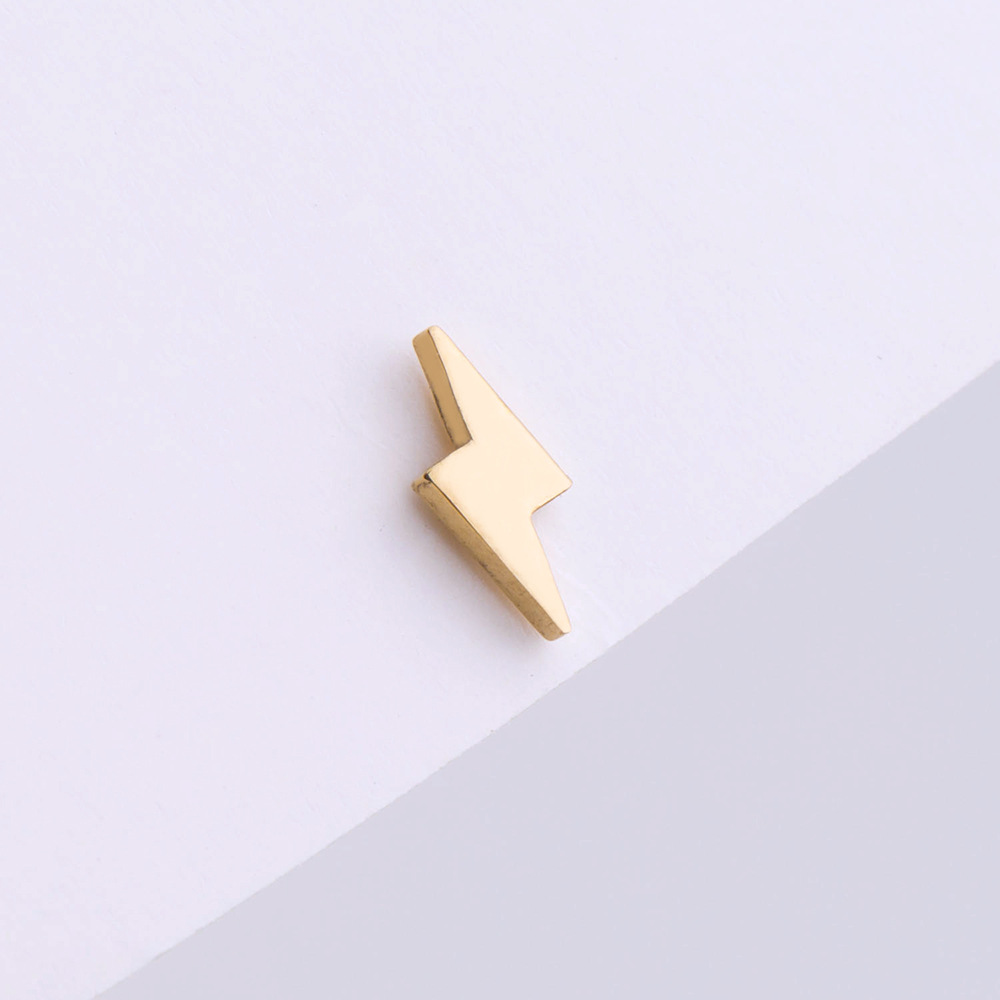 Fashion Stainless Steel Lightning Earrings Simple Stud Earrings_colorza_4