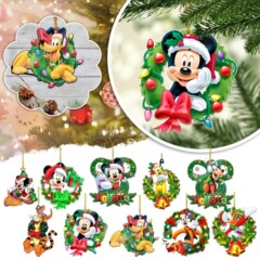 2024国境を越えたクリスマスクリスマスツリーの看板アクリル平面ミッキーマウスクリスマス飾りクリスマス装飾品