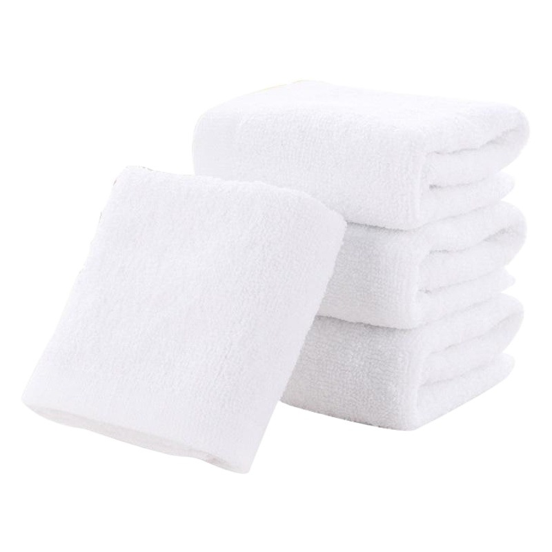 Wholesale hotel disposable white towel embroidered LOGO kindergarten restaurant hand towel white towel
