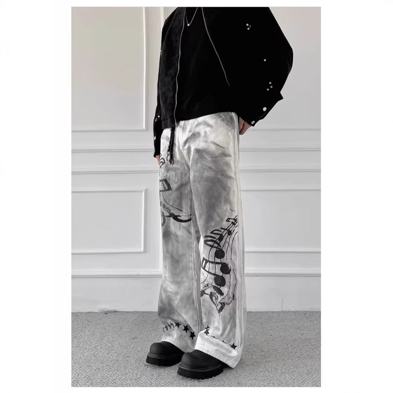 American High Street Retro Jeans, Washed and Distressed, Loose Straight-Leg Pants, Street Fashion, 2026 Autumn New Style American High Street Retro Jeans, Washed and Distressed, Loose Straight-Leg Pants, Street Fashion, 2026 Autumn New Style