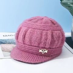 高齢者帽子女性の秋と冬の新しいニットカジュアルファッションママ帽子中高年厚くベルベットの暖かいウールの帽子