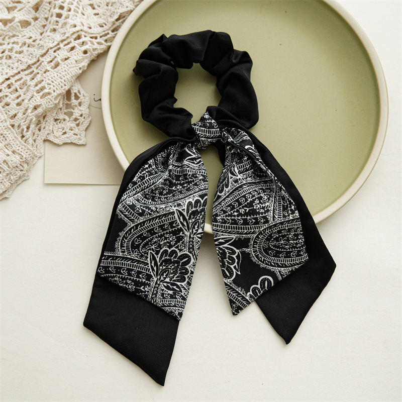 Simple Style Bow Knot Cloth Printing Hair Ring 1 Piece display picture 3