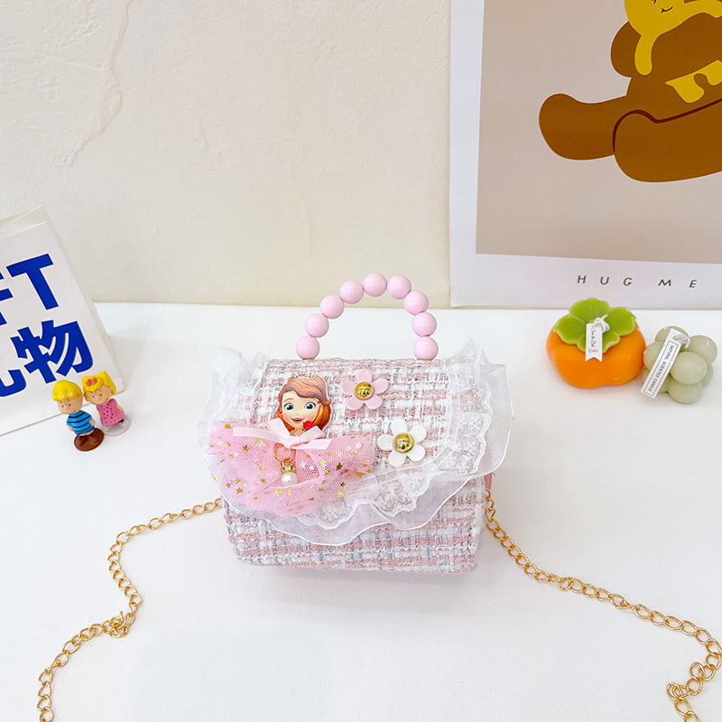 2022 nuevo arco de la celebridad en línea tejida bolso de los niños de las mujeres de estilo coreano lindo crossbody mini bolso de la perla