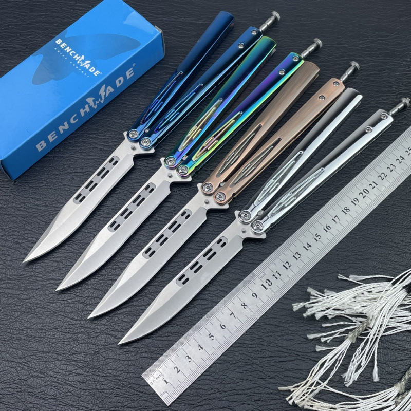 Classic new particle practice butterfly knife with an integrated alloy handle and high-quality CNC blade, unsharpened
