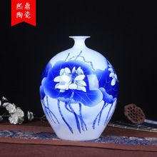 景德镇陶瓷花瓶 手绘荷花花瓶 现代批发家居装饰摆件收藏证书