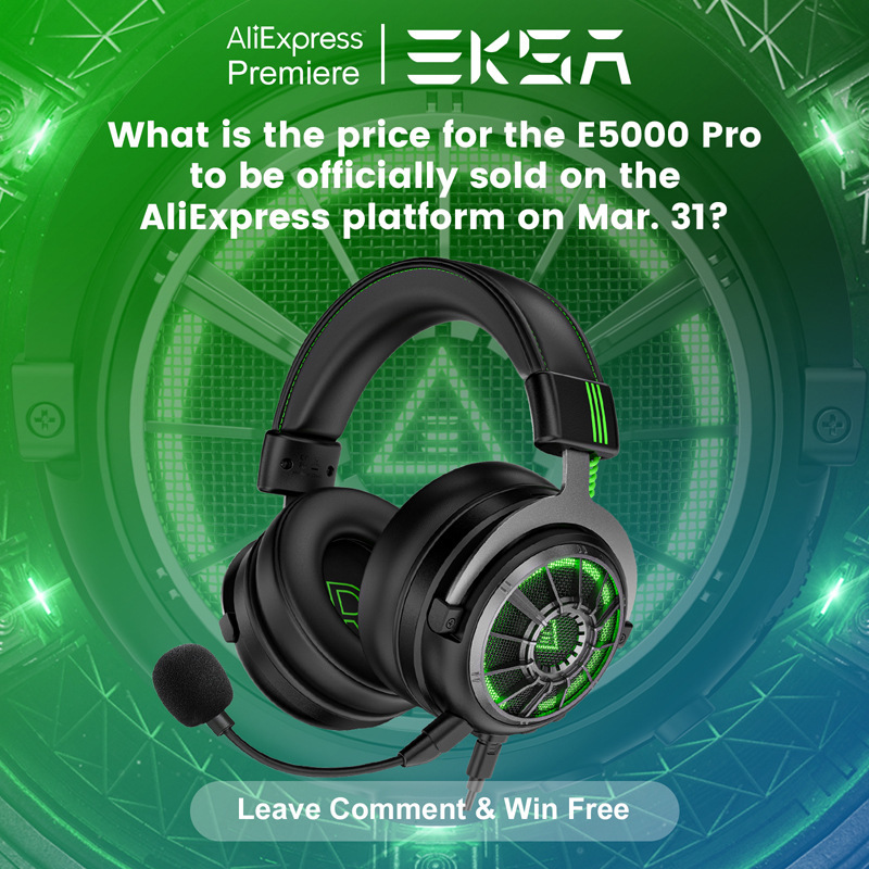 Eksa E5000 Pro Headset Gaming Headset E-Sports Wire-Controlled Headset Desktop Computer Mobile Phone Universal