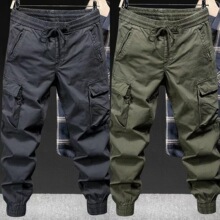 2023春秋新款工装裤男潮牌宽松束脚户外登山战术美式多口袋休闲裤