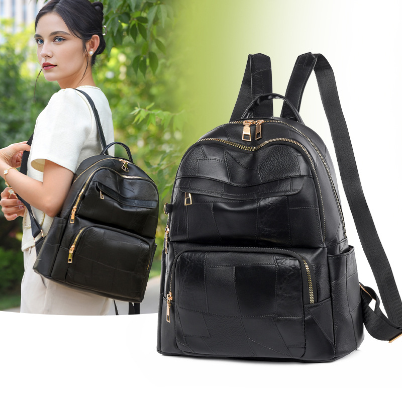 Mochila para mujer nueva moda todo-fósforo mochila de viaje bolso de viaje simple cuero suave mochila escolar de gran capacidad al por mayor