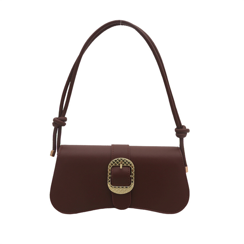 2024 nuevo diseño extranjero retro bolso de brazo de moda bolso de hombro casual bolso de tendencia de color sólido