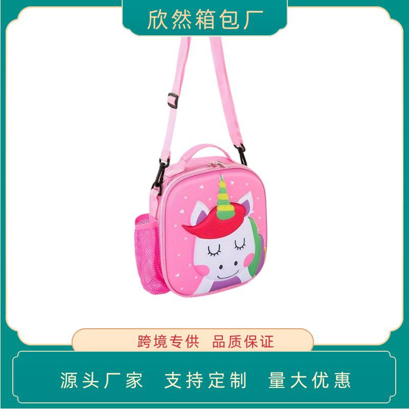 Nueva bolsa cruzada con compartimento para hielo para niñas, bolsa térmica, lonchera escolar con diseño de unicornio, lonchera portátil para niños