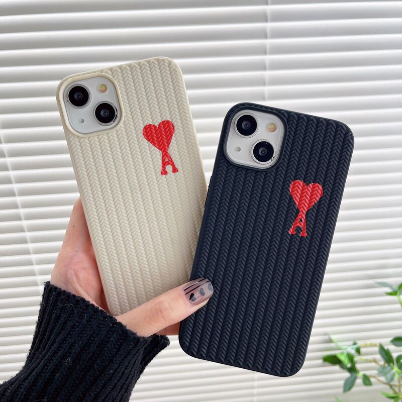 Casual Knitted Pattern Apple 17Promax Mobile Phone Case Iphone13 Anti-Fall Protective Cover 16Pm Couple Xr Wholesale