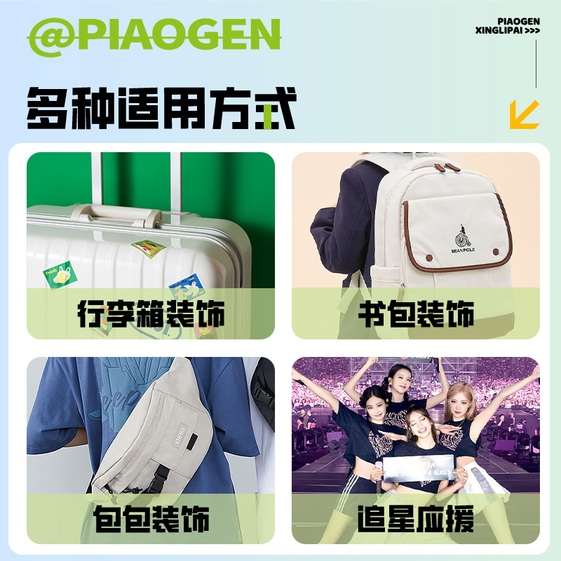 Etiqueta de equipaje de acrílico, periferia de animación estrella, tarjeta de facturación transparente, lista de cabeza grande de dibujos animados, etiqueta de caja de embarque de viaje