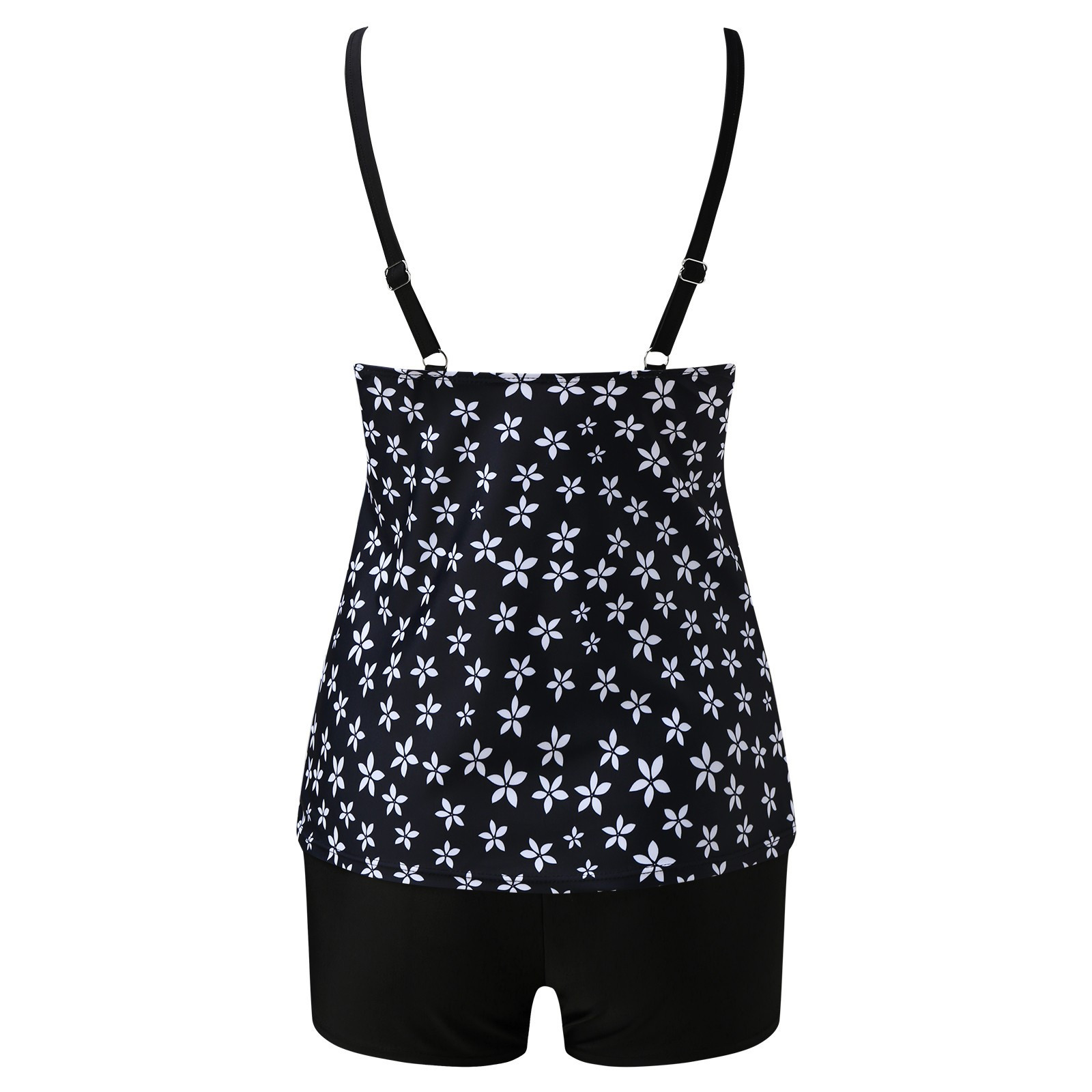 Tankini badpak met bloemenprint en shortje voor dames in grote maten - Comfortabele en stijlvolle badkleding voor vrouwen_voghion.com