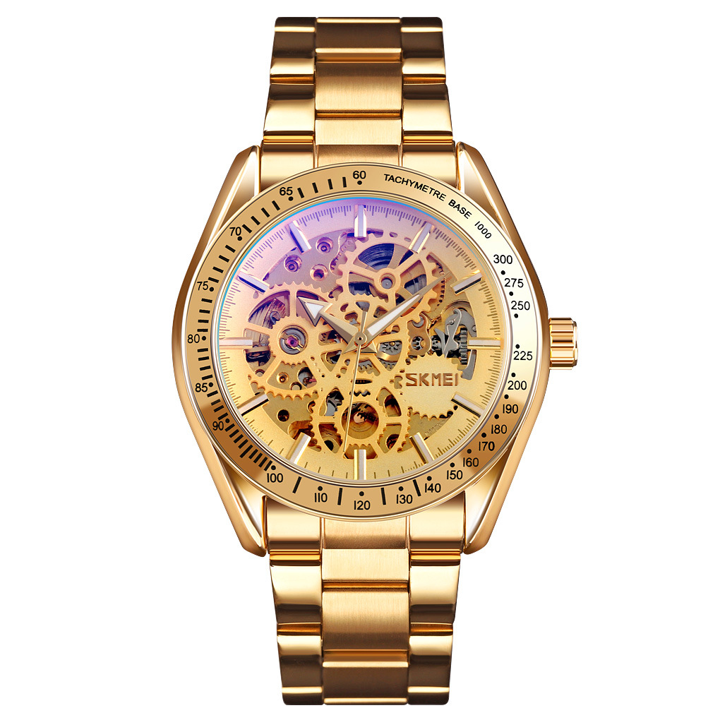 Reloj mecánico de acero impermeable para hombres relojes de negocios comercio exterior al por mayor regalos personalizados