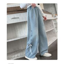 女童裤子2025秋季新款宽松直筒裤中大童阔腿裤长裤春秋款女厂家