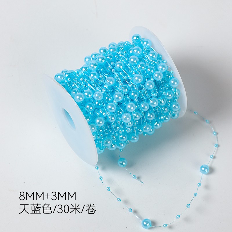 Navidad de siete colores cordier cadena de perlas cadena de perlas accesorios flores decorativas paquete de flores joyas DIY