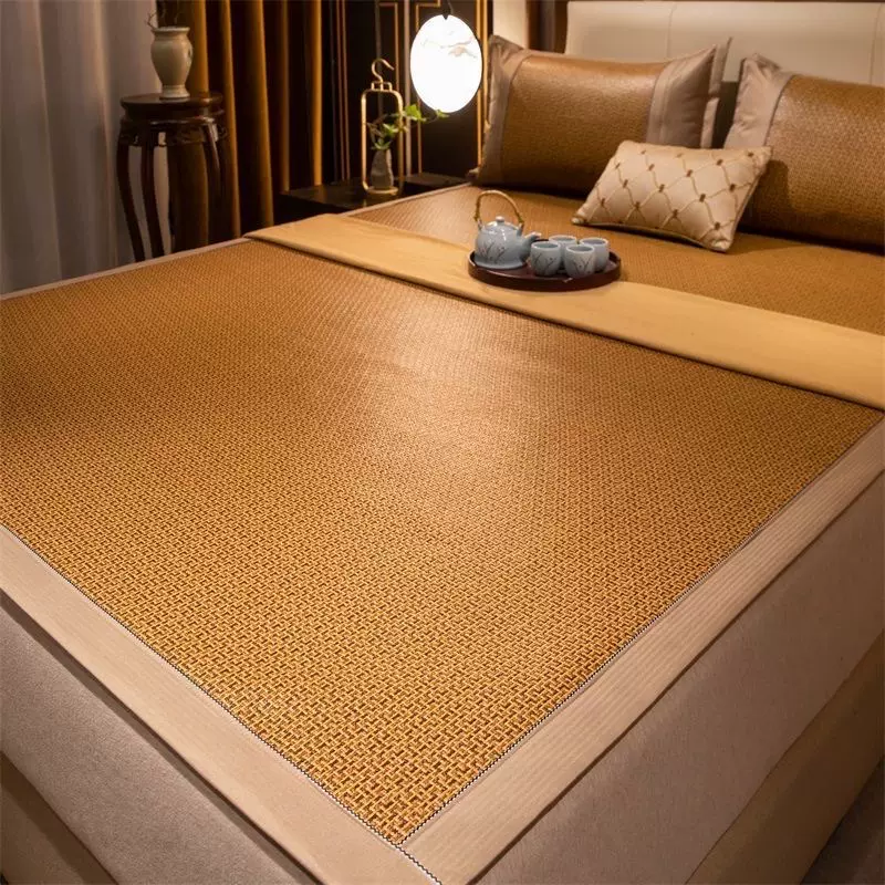 夏季凉席加厚藤席天然纯藤家用草席1.8可折叠三件套单人学生宿舍