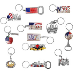 創意アメリカ独立日国旗要素栓抜き器キーホルダー合金キーホルダー卸売り