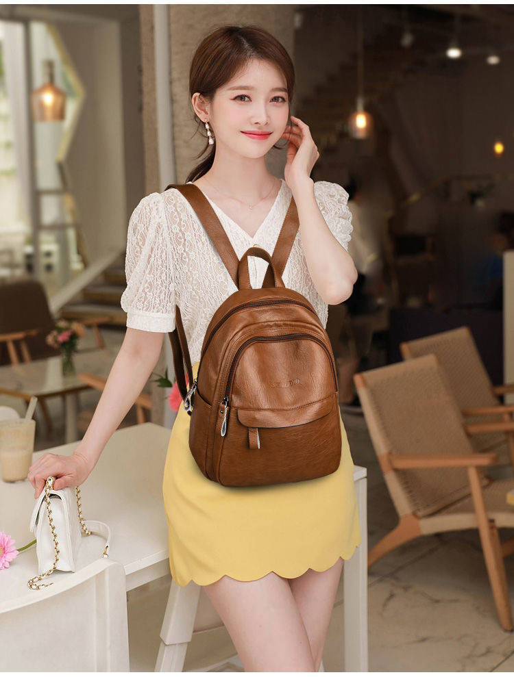Grenzüberschreitende Handelstasche für Frauen, koreanischer Stil, große Kapazität, weiches Leder-Rucksack, kann mit Namen des Käufers etikettiert werden, direkter Versand vom Werk.