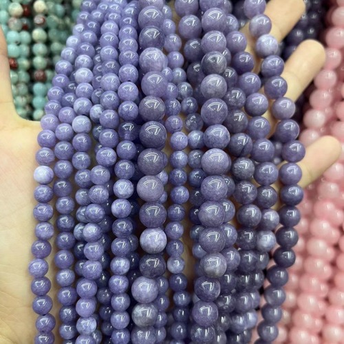Factory direct sale purple agate 8mm 6mm round beads scattered beads DIY jewelry accessories natural stone scattered beads live stream