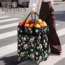 跨境家用双层保温小拉车快递购物购物袋折叠便携小推车老人买菜车