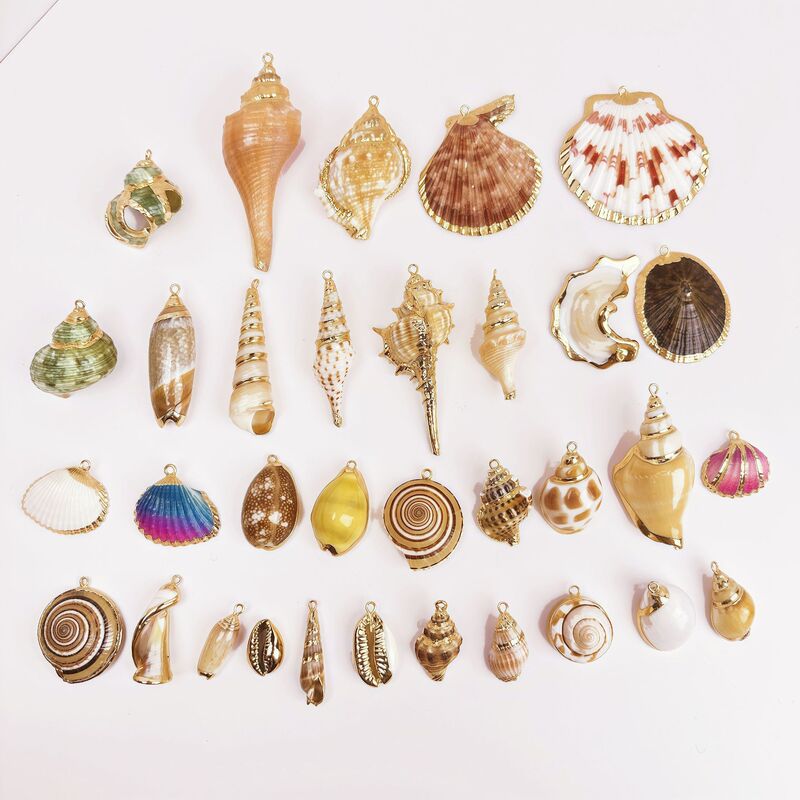 Selected Hot-Selling Natural Shell Conch Pendants Electroplated Edge Shell Pendants DIY Necklace Bracelet Accessories