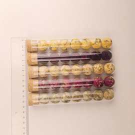 龙珠花茶云南特产会开花的茶纯花玻璃试管装7颗2.2cm单料爆爆花球