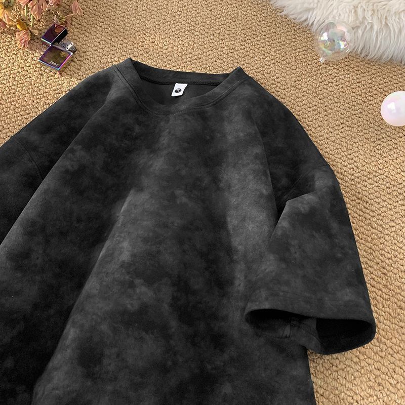 Tie-Dye Short-Sleeve Versatile American-Style Summer Trendy Brand Men's New Solid Color Loose Sports Half-Sleeve T-Shirt Top Tie-Dye Short-Sleeve Versatile American-Style Summer Trendy Brand Men's New Solid Color Loose Sports Half-Sleeve T-Shirt Top