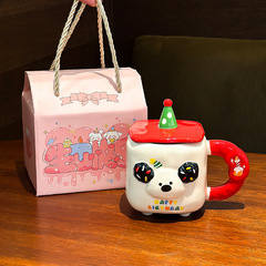 誕生日プレゼント子犬カップマグカップ蓋付き陶磁器カップお土産オフィスカップ家庭用カップ