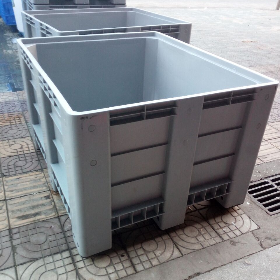 厂家批发川字型可带轮周转箱  移动式塑胶托盘灰色可移动卡板