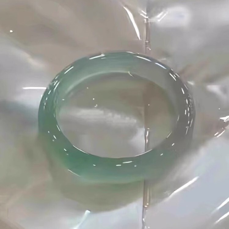 Ice Clear Water Floating Flower Jade Bracelet Burmese Tianshan Jade Glass Medium Circle Jade Jade Treatment Bracelet for Men and Women