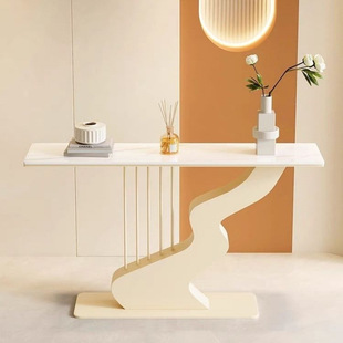 Cream-Style Light Luxury Slate Foyer Table Creative Foyer Table Hotel Villa Entrance Corridor Art Table