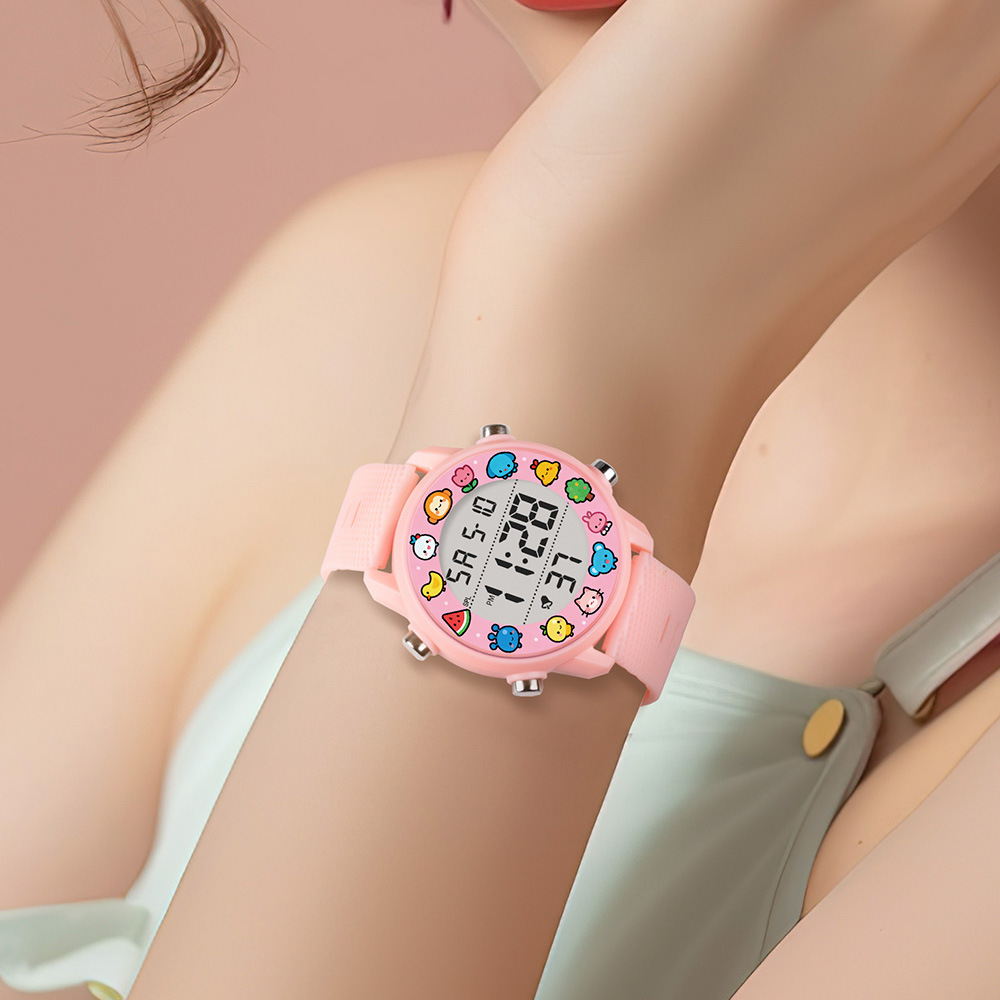 Reloj de tendencia para niños y niñas estudiantes alarma de luz nocturna multifuncional cronógrafo deportivo juvenil reloj electrónico al por mayor