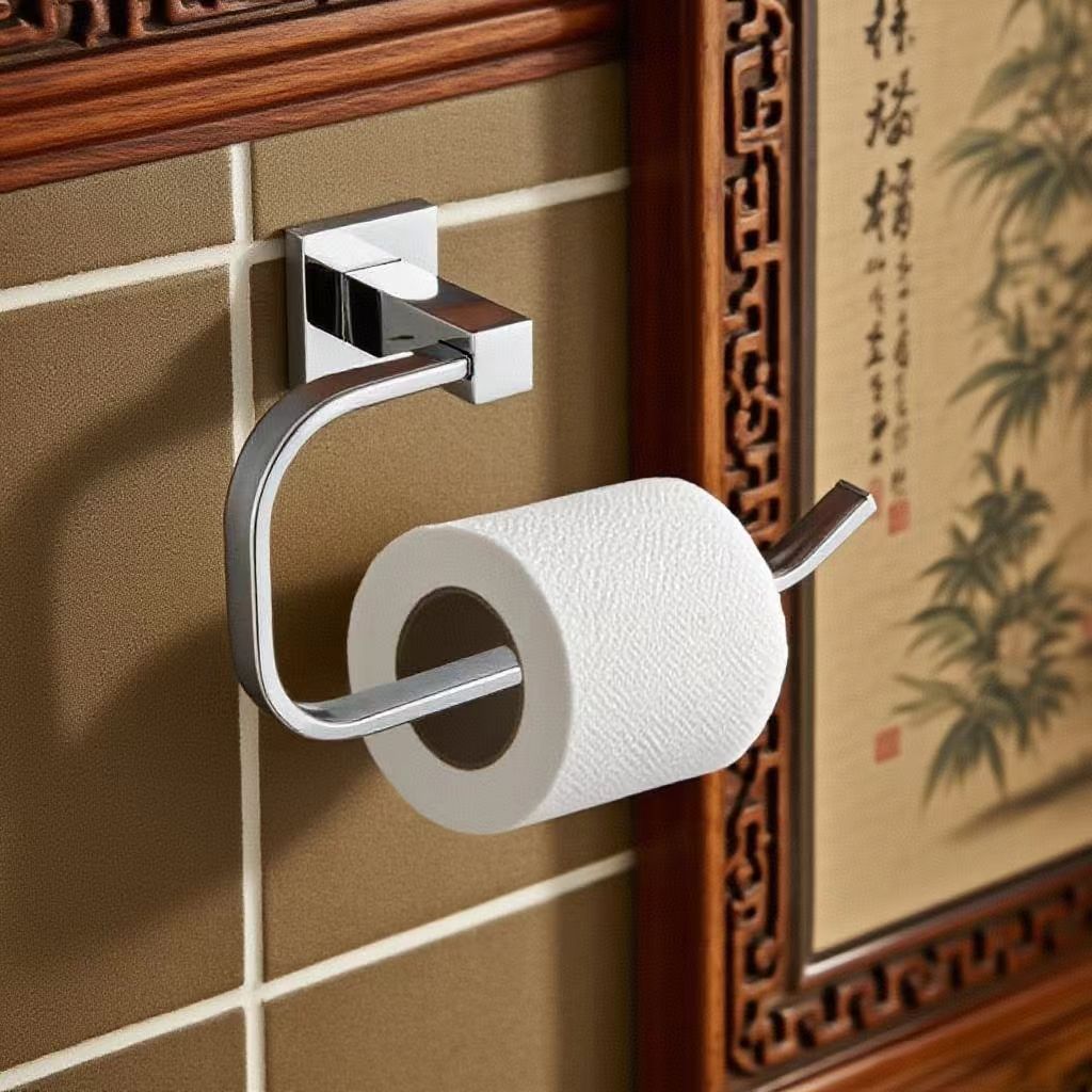 Fabricante de limpieza al por mayor baño cromado seis piezas conjunto de perforación de baño colgante de baño