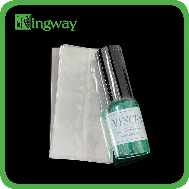 日用品小瓶罐封口包装收缩膜 pet易碎标签膜 2丝透明两头通