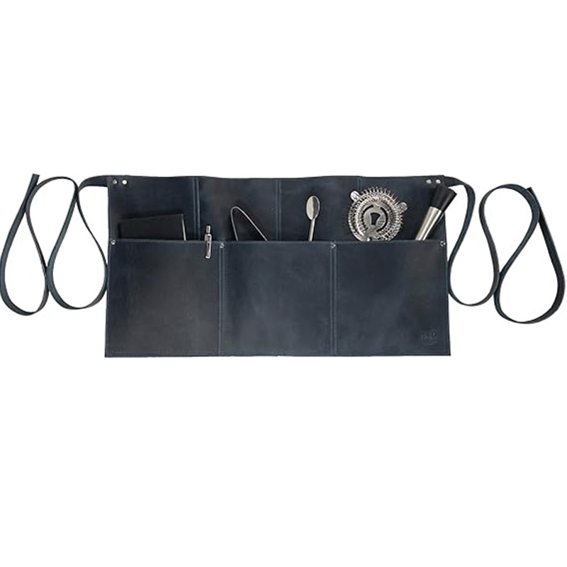 Riñonera de PU con correa retro transfronteriza, moda, peluquería, tijeras, estilista, media longitud, personalidad impermeable, delantal de cuero personalizado