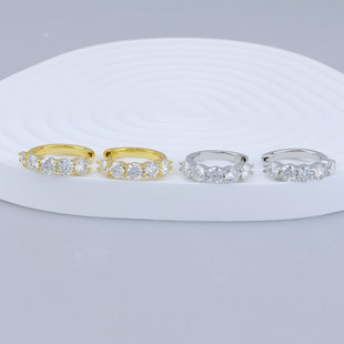 Cross-Border Hot-Selling D Color Moissanite Earrings S925 Silver Earrings Elegant Ins Style Simple Jewelry Xiaohongshu Tiktok