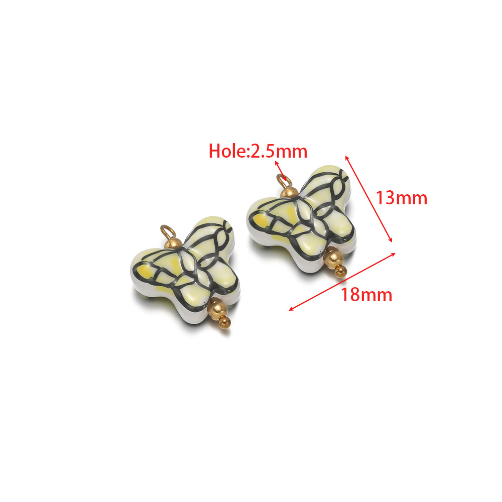 Colgante de cerámica pintado y colgante de mariposa paloma de la paz DIY collar versátil joyas de pulsera al por mayor