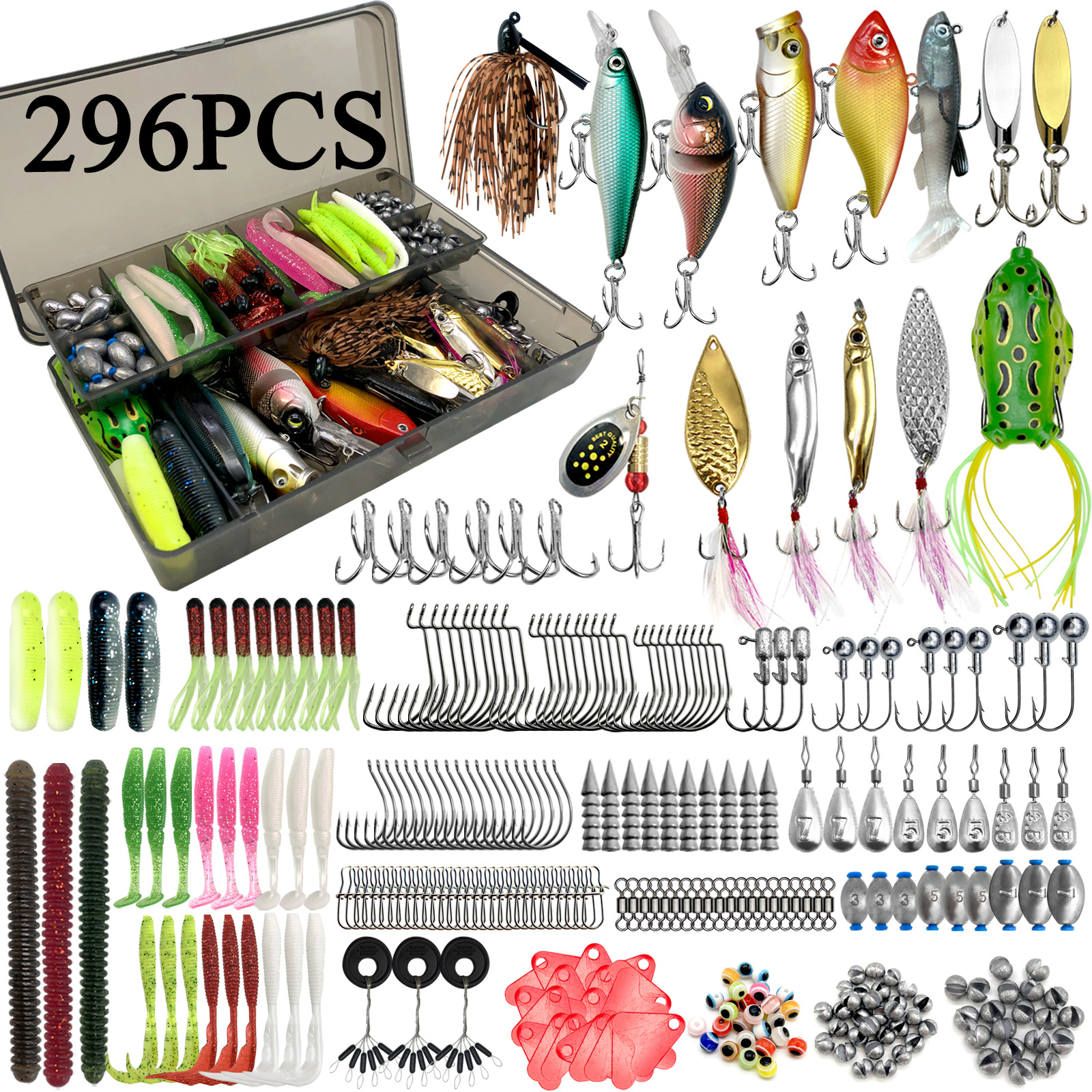 Juego completo de cebo Luya Juego completo de cebo falso Luya Lentejuelas Minuolei rana cebo falso cebo suave capa de natación completa cebo de pesca transfronterizo