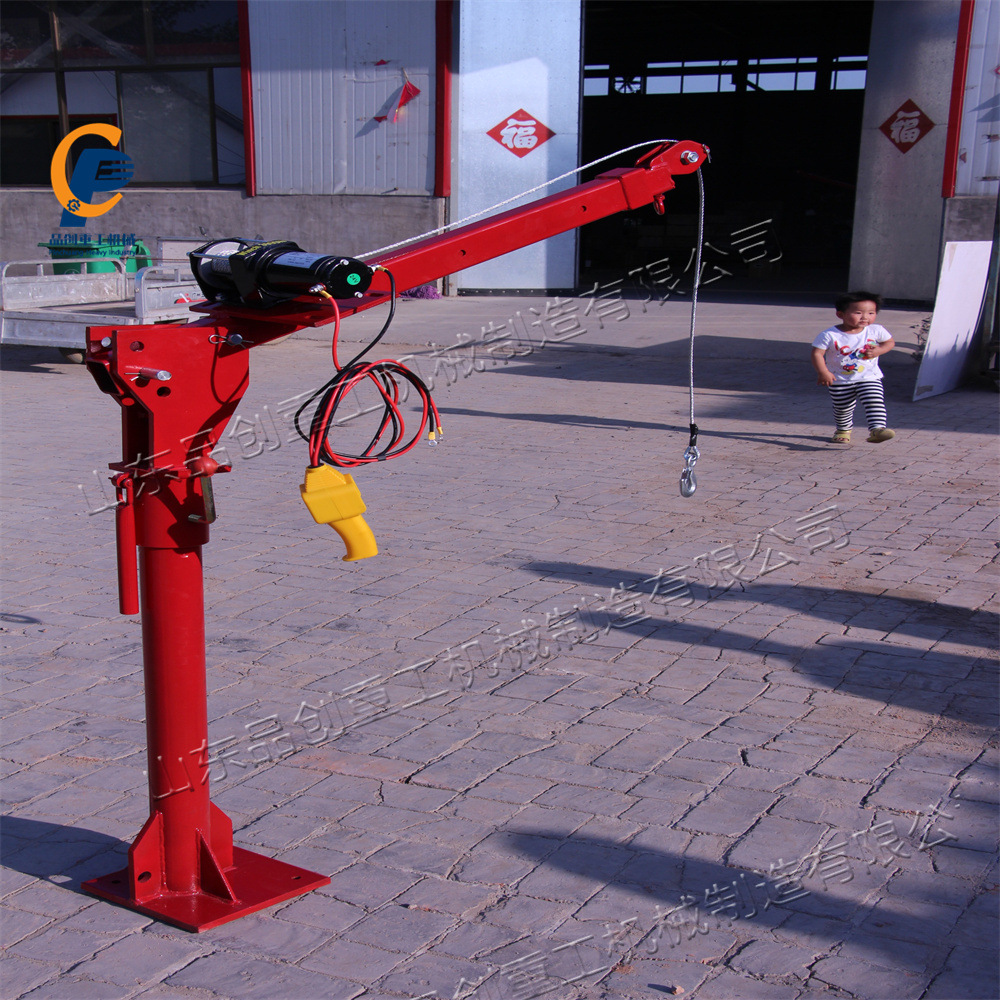 四柱全自动起重机 1吨车用吊装机, 绞盘车载提升机 全角式吊运机