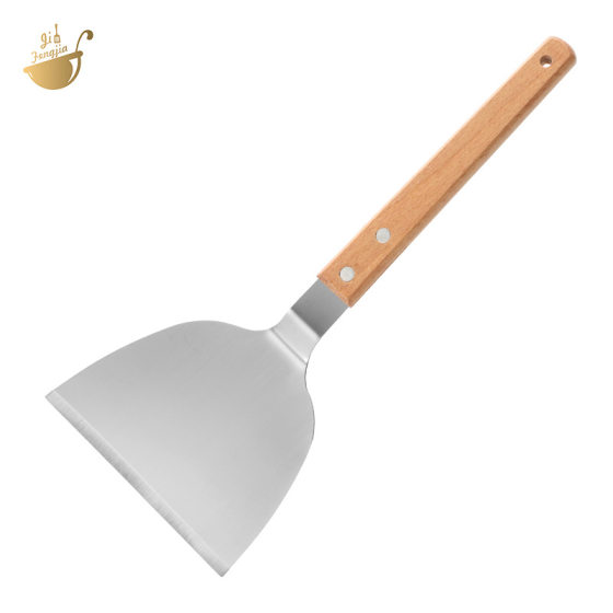 Factory direct supply wooden handle pancake shovel kitchen gadgets fried steak steak shovel hand-held cake pressure shovel cooking cooking shovel