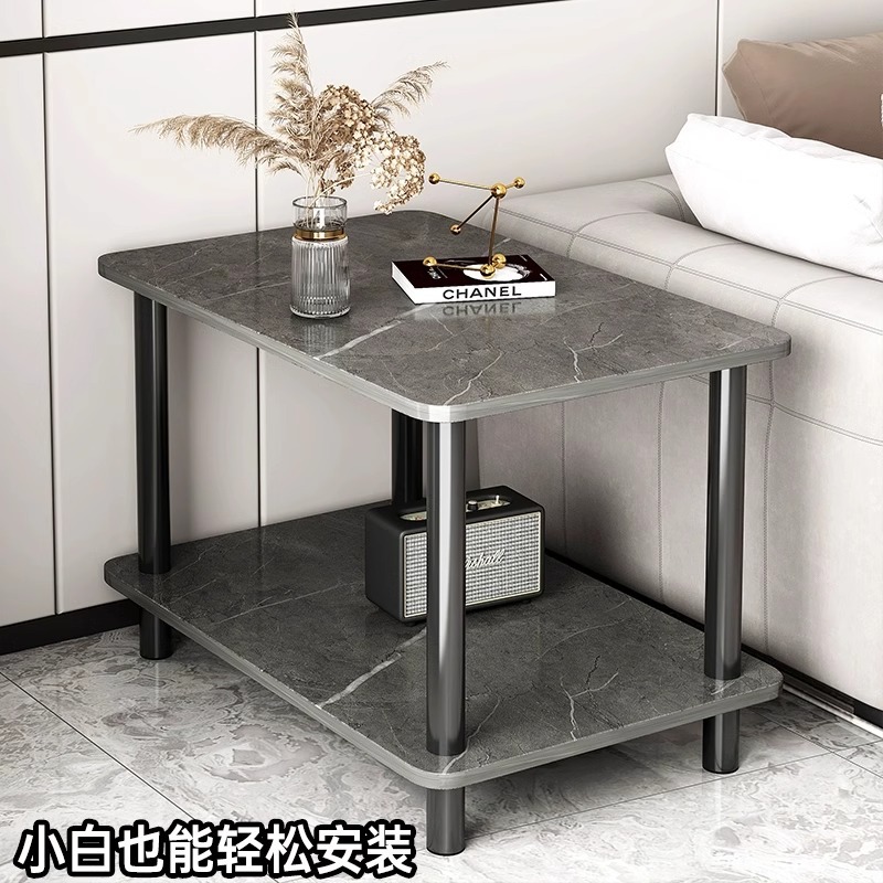 Mesa de té simple y moderna sala de estar casera doble sofá lado cuadrado dormitorio simple estante de cabezal de cama