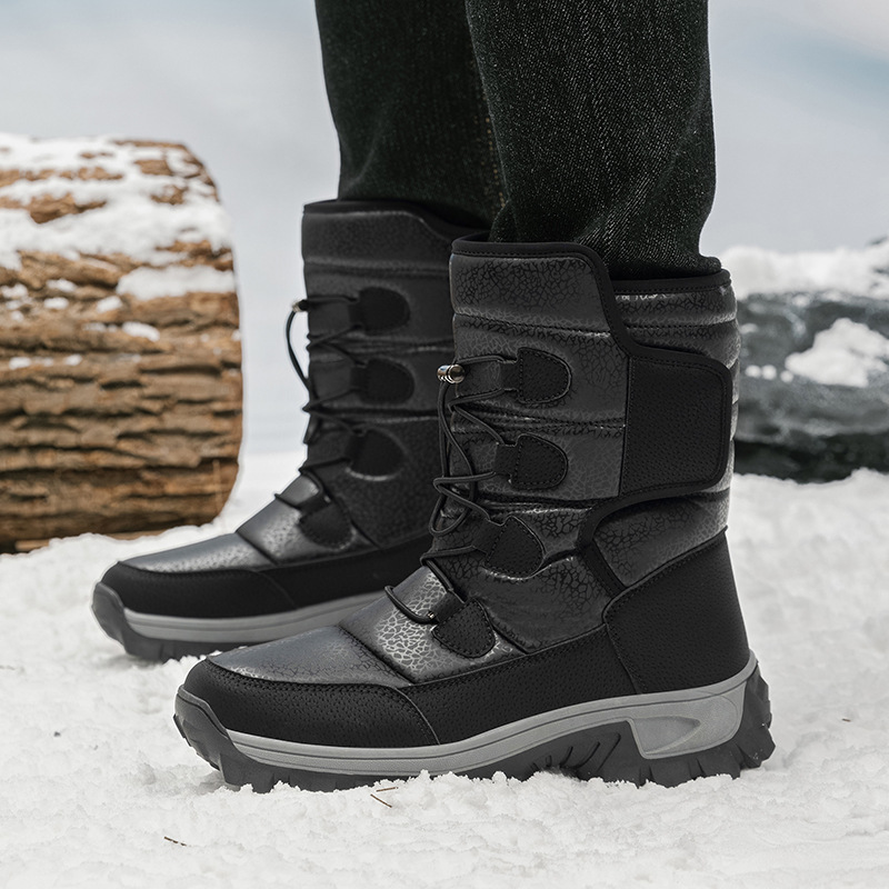 2024 nuevas botas de nieve transfronterizas de tamaño grande para hombres y mujeres, zapatos de algodón grueso, zapatos al aire libre antideslizantes, botas cálidas y resistentes al frío