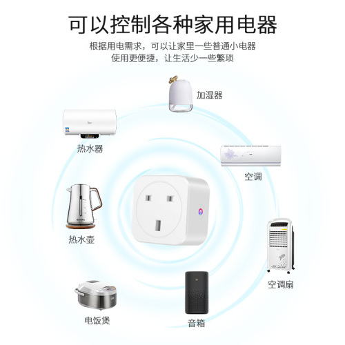 Tuya zigbee3.0 smart socket mobile phone remote control voice control British, European and American smart plug