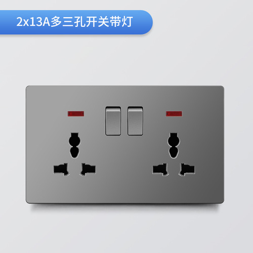 13A British socket British standard switch socket two-open 13A multi-function Hong Kong version porous socket 45A curved frame switch