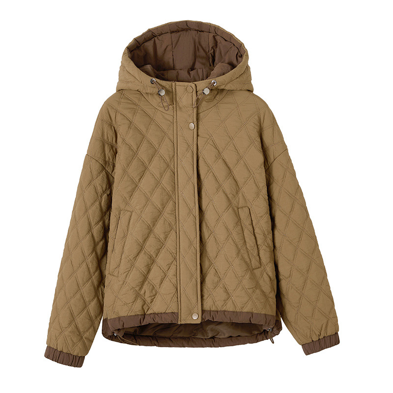 Abrigo de algodón acolchado con capucha corto casual para mujer 2024 ropa de invierno suelta de gran tamaño temperamento de madre de mediana edad chaqueta de algodón cálida