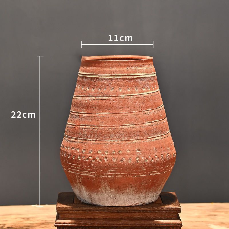 老式土陶盆泥瓦花盆土瓦盆老式土陶罐种树大缸养睡莲的大缸复古瓶|undefined