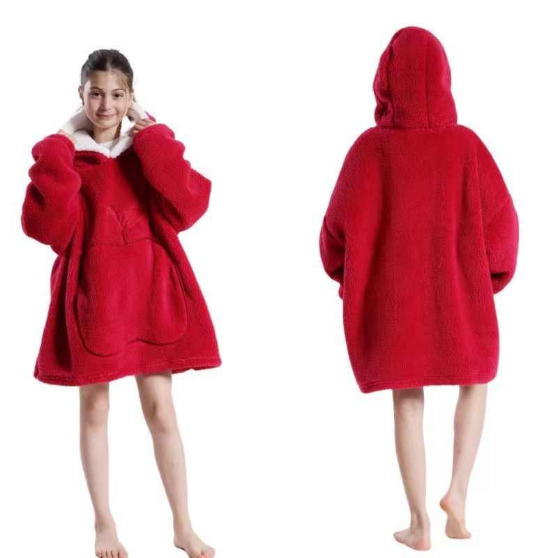 新しい子供の純色のリンゴの怠け者の服の防寒服の頭の上着と帽子のじゅうたんの室外の防寒はじゅうたんを着ることができます。|undefined